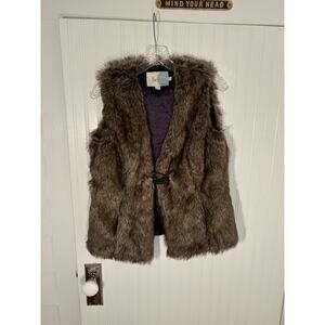 Boden Faux Fur Brown Vest US Size 6 UK Size 10